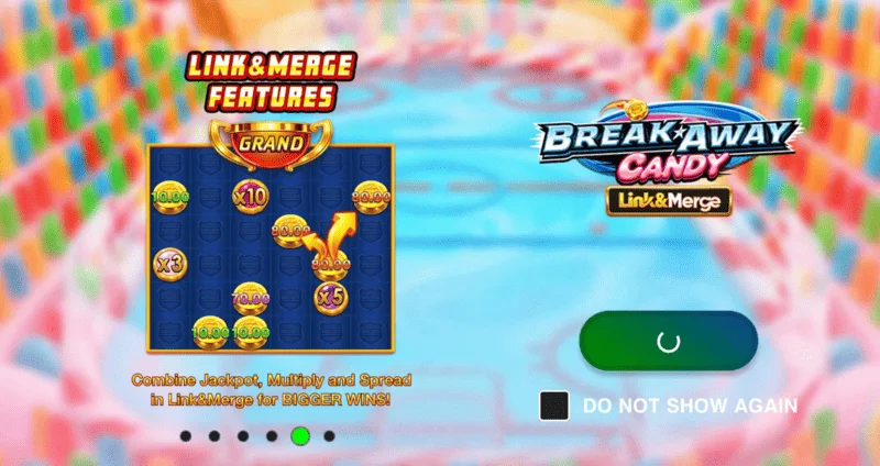 Break Away Candy - hovedskærm med 6x6 gitter og hockeyspillere